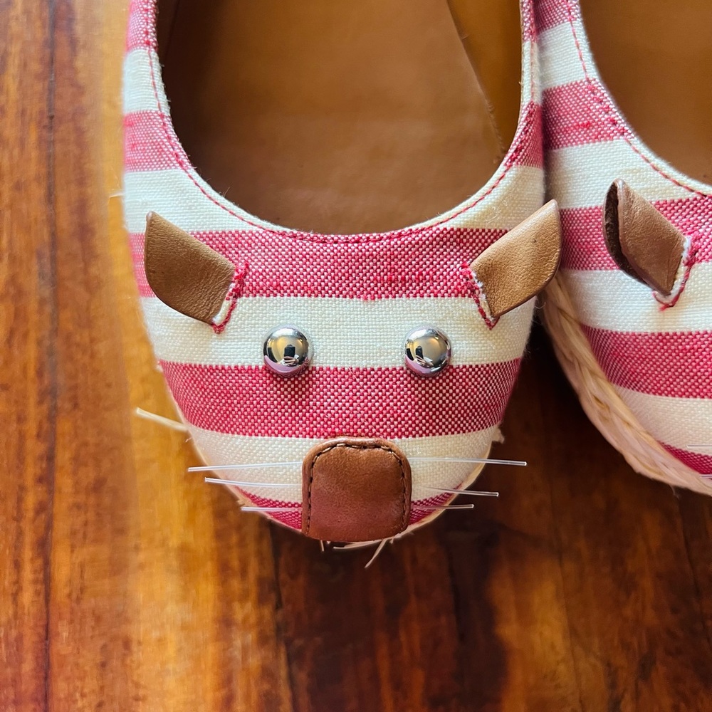 Marc Jacobs Red Striped Mouse Espadrille Flats 37 - Picture 2 of 10